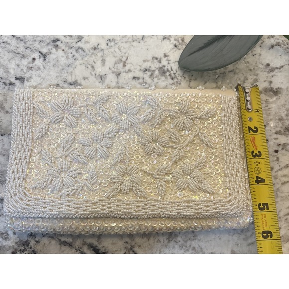 Vintage Beaded & Sequins Clutch Purse - Hand‎ Made in Crown Colony of Hong Kong